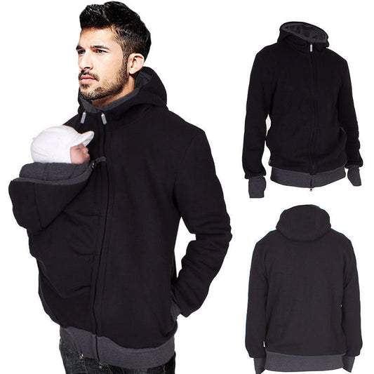 2-in-1 Kangaroo Dad Hoodie – Baby Carrier & Casual Sweater for Fathers
