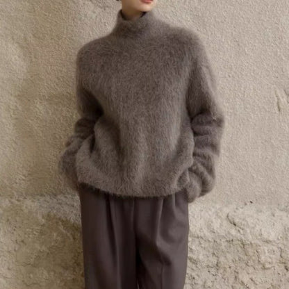Women’s Mohair Turtleneck Sweater – Soft Knit Pullover Winter Wear