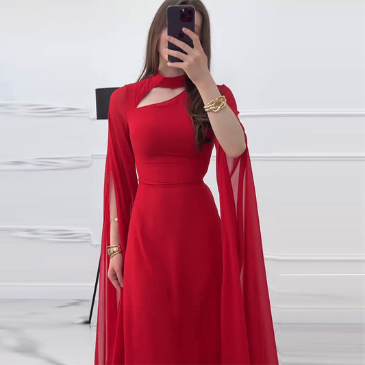 Women’s Slim-Fit Long Sleeve Maxi Dress – Elegant Bodycon Evening Party Wear