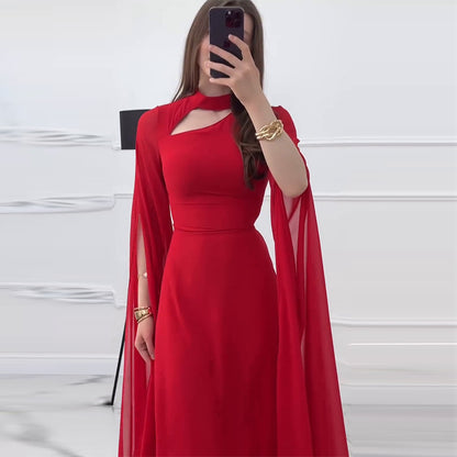 Women’s Slim-Fit Long Sleeve Maxi Dress – Elegant Bodycon Evening Party Wear