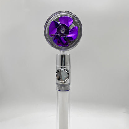 360° Rotating High Pressure Shower Head with Fan – Water Saving Spa Spray Nozzle