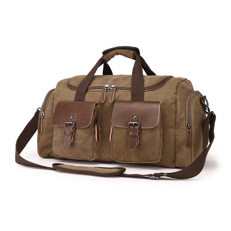 European American Style Canvas Travel Bag – Portable Duffel & Shoulder Bag