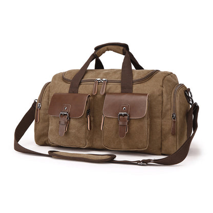 European American Style Canvas Travel Bag – Portable Duffel & Shoulder Bag