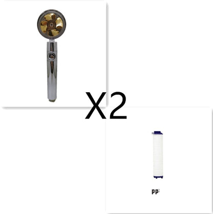 360° Rotating High Pressure Shower Head with Fan – Water Saving Spa Spray Nozzle
