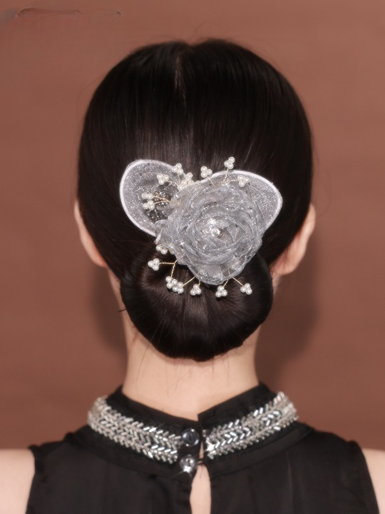 Collection 4 : Light Luxury Camellia Bow Hair Bun Maker  Elegant Black Starry Mesh Twist / Coil / Braider & Headdress Hair Insert Accessories for Women