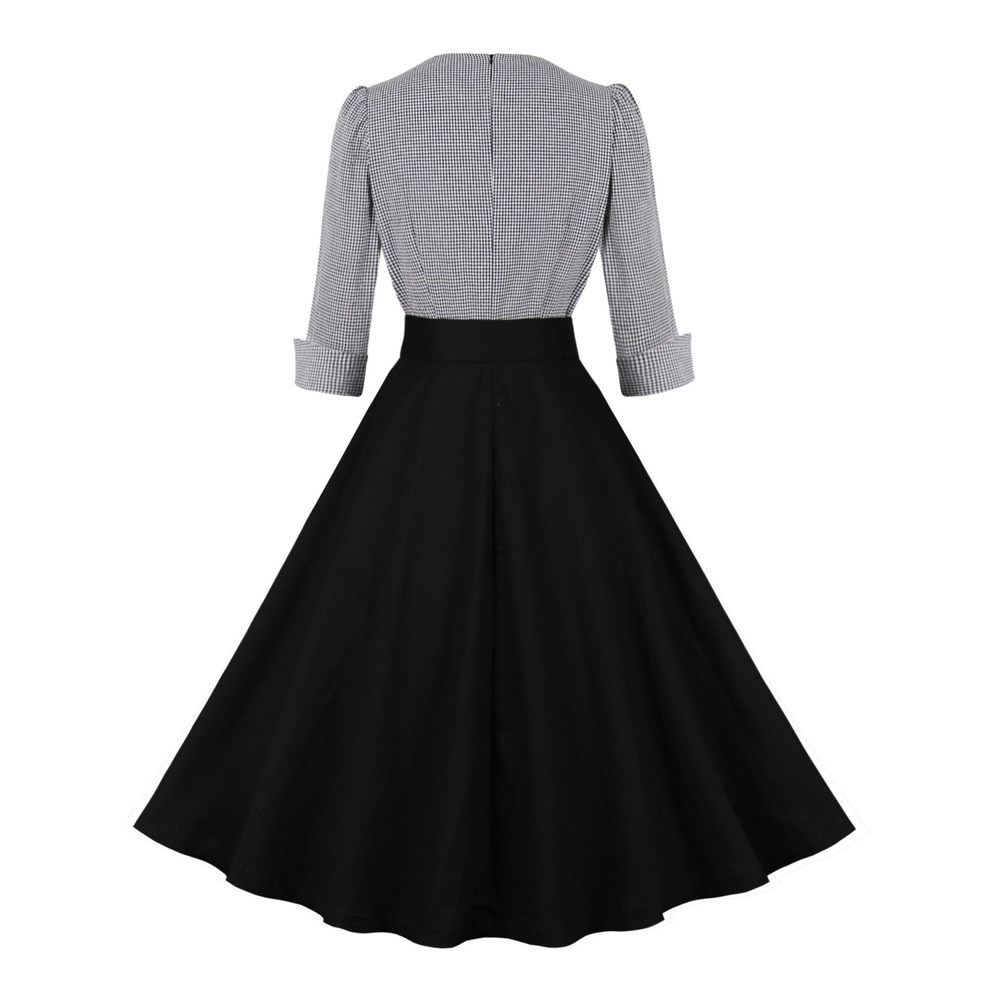 Elegant Retro Swing Dress for Women – Vintage Style Cotton Midi Dress with Belt