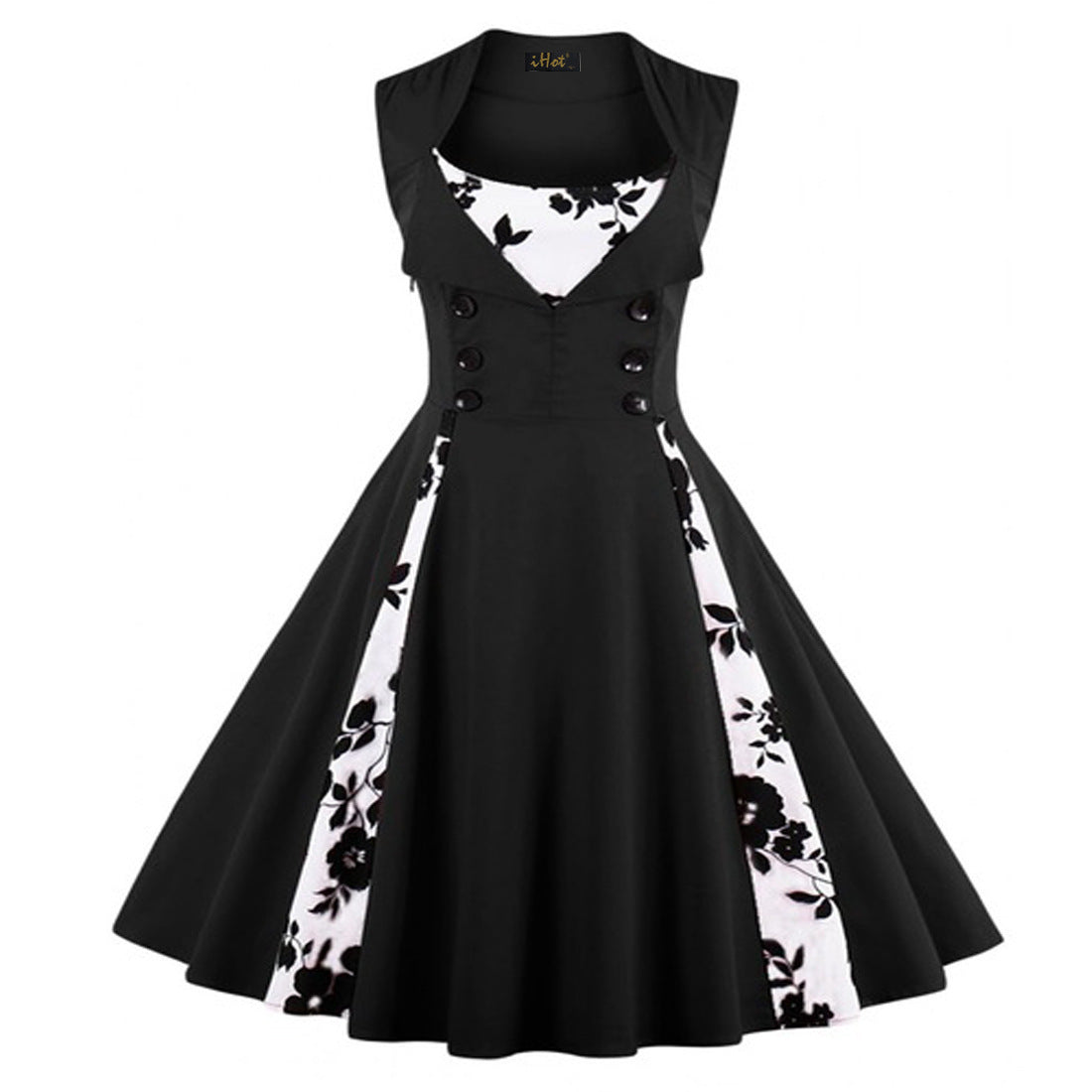 Women’s Retro Hepburn Style Swing Dress – Elegant Waist-Tight Vintage Party Wear