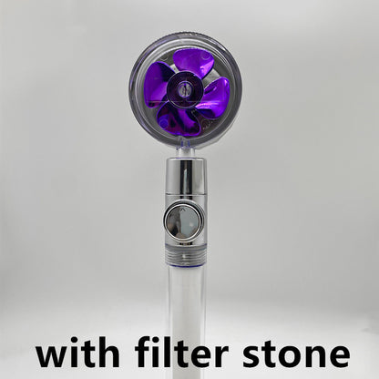 360° Rotating High Pressure Shower Head with Fan – Water Saving Spa Spray Nozzle