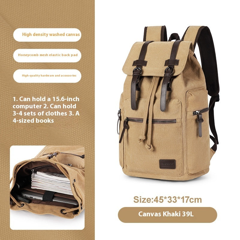 Retro Men’s Canvas Backpack – Vintage Laptop & Travel Bag