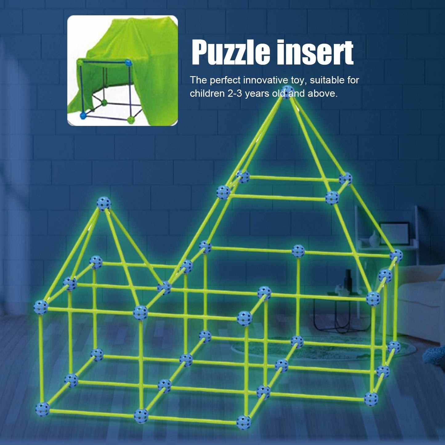 Fort Building Kit for Kids – DIY Construction Blocks Set for Tents, Castles & Playhouses
