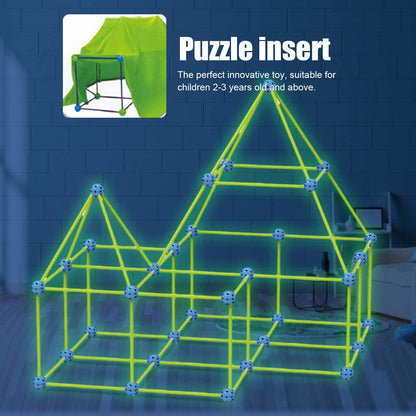 Fort Building Kit for Kids – DIY Construction Blocks Set for Tents, Castles & Playhouses