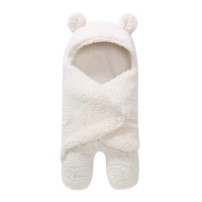 Baby Sleeping Bag Envelope – Winter Swaddle Blanket with Bear Design for Newborns