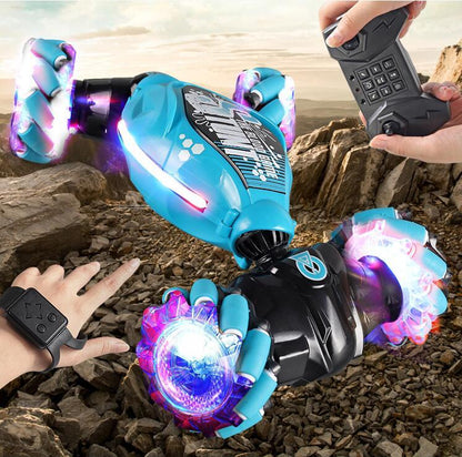Gesture Sensing RC Transforming Car – 360° Twisting Drift Remote Control Stunt Vehicle with Wrist Watch Control