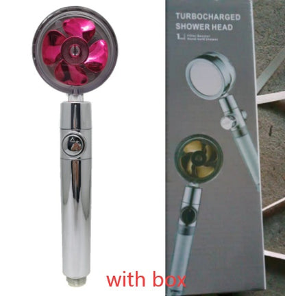 360° Rotating High Pressure Shower Head with Fan – Water Saving Spa Spray Nozzle