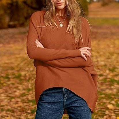 Women’s Long-Sleeved Loose Casual T-Shirt – Oversized Fall & Winter Top