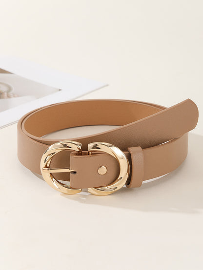 Women’s Leather Belt with Gold Buckle – Stylish Casual & Dress Accessory