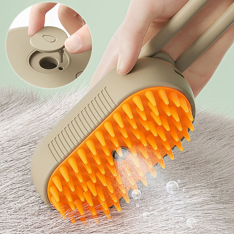 3-in-1 Cat & Dog Steam Grooming Brush – Electric Pet Hair Removal & Massage Comb