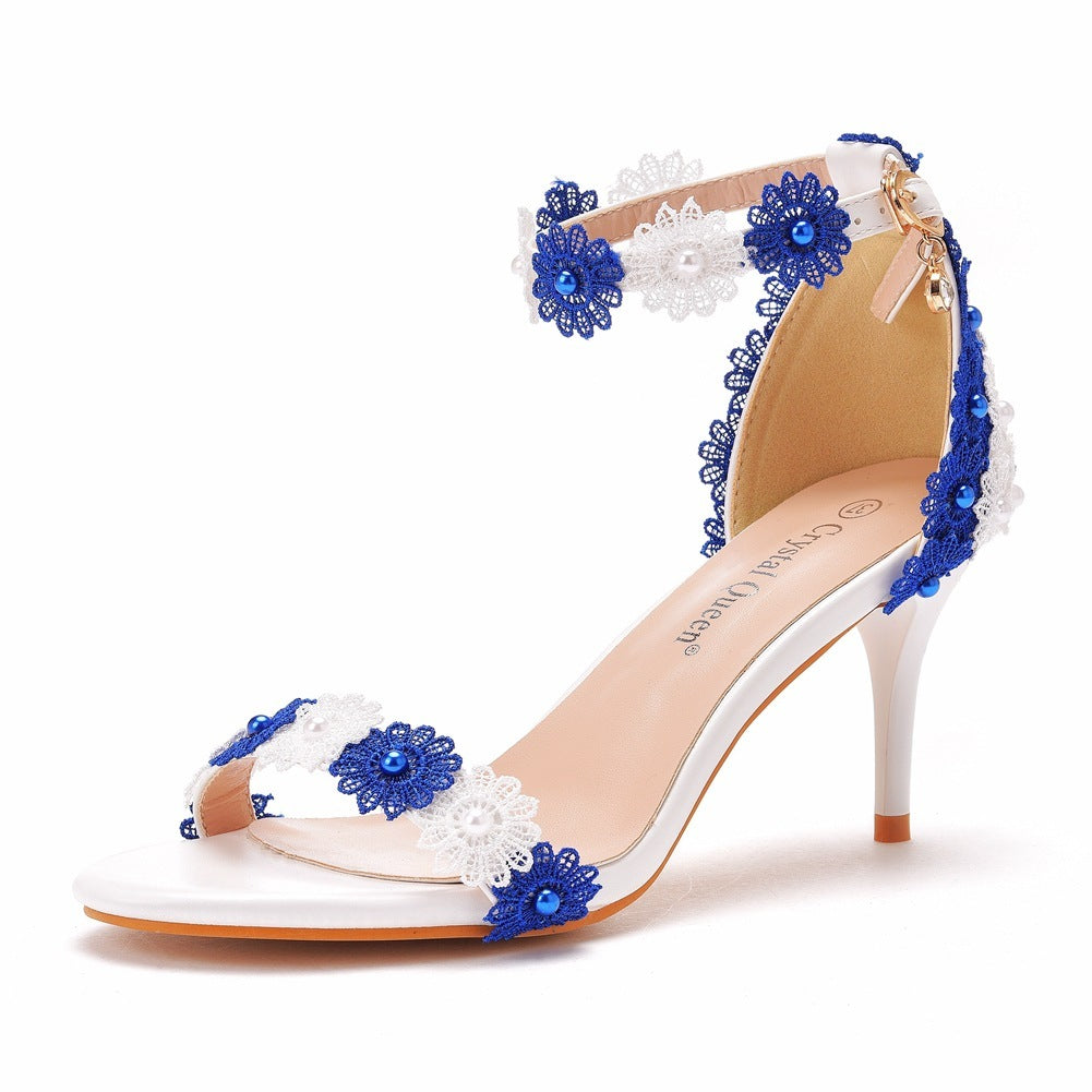 Women’s Beaded Summer Sandals – Elegant Stiletto High Heels