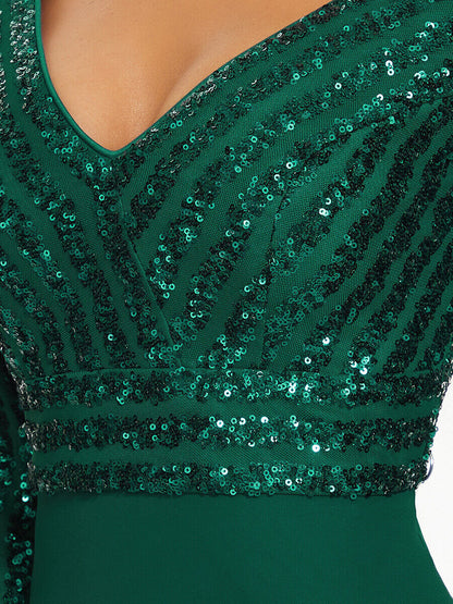 Elegant Sequin Evening Gown – Large Swing Long Party Dress for Women