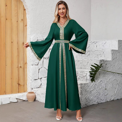 Women’s Boho Long Sleeve Maxi Dress – Elegant Flowy Evening Wear