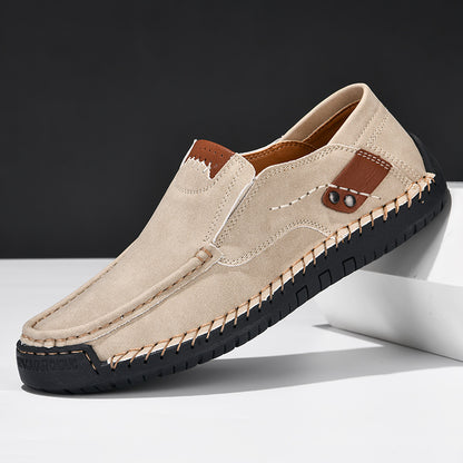 Men’s Handmade Leather Loafers – Outdoor Casual Slip-On Shoes