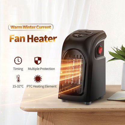Mini Electric Room Heater Fan – Portable Plug-in Ceramic Air Warmer