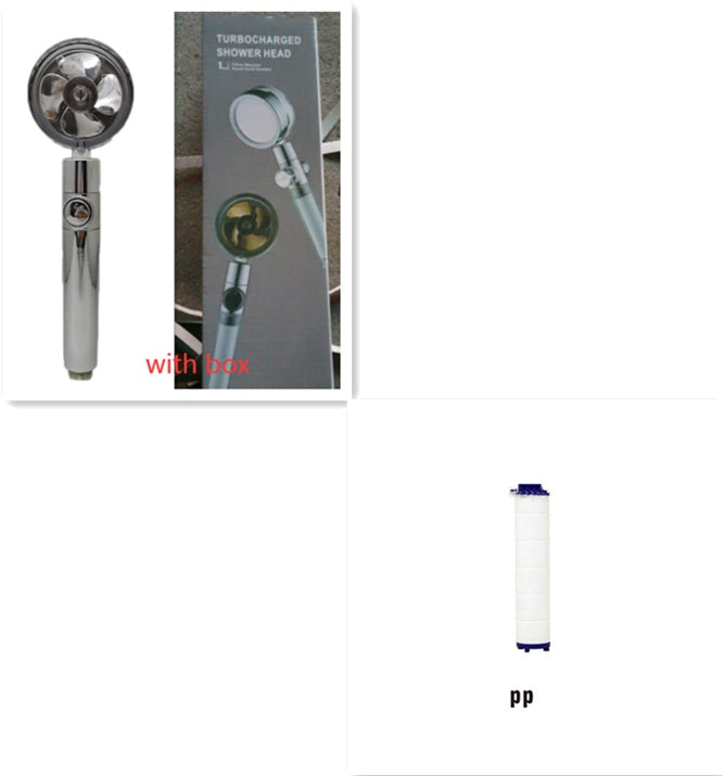 360° Rotating High Pressure Shower Head with Fan – Water Saving Spa Spray Nozzle