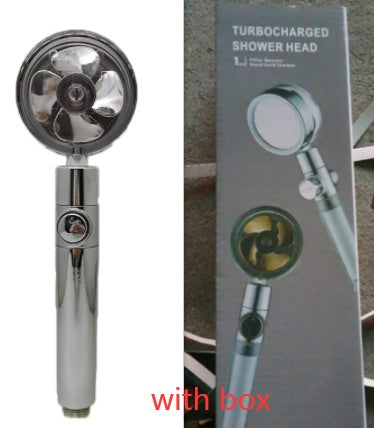 360° Rotating High Pressure Shower Head with Fan – Water Saving Spa Spray Nozzle