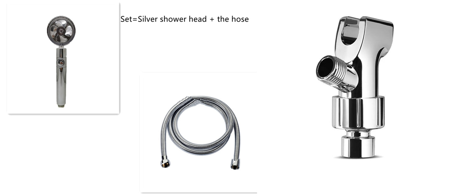 360° Rotating High Pressure Shower Head with Fan – Water Saving Spa Spray Nozzle