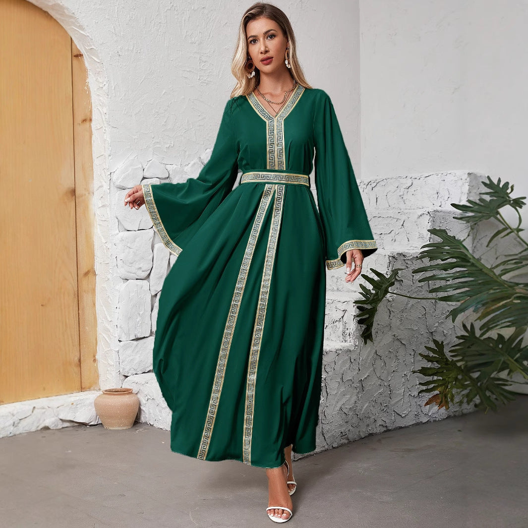 Women’s Boho Long Sleeve Maxi Dress – Elegant Flowy Evening Wear