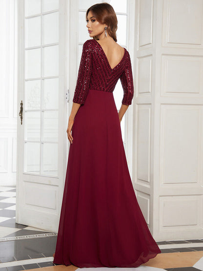 Elegant Sequin Evening Gown – Large Swing Long Party Dress for Women
