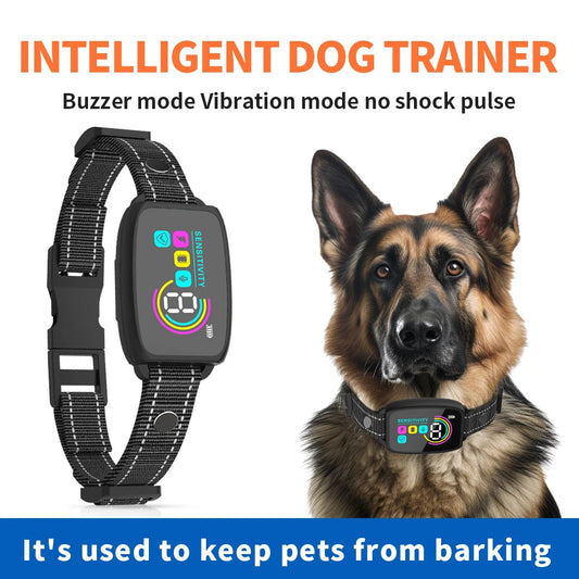 Smart Dog training & Anti-Barking Dog Collar – Rechargeable Waterproof Bark Control Device