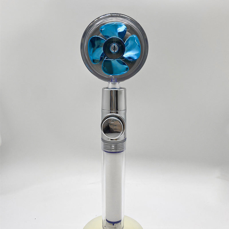 360° Rotating High Pressure Shower Head with Fan – Water Saving Spa Spray Nozzle