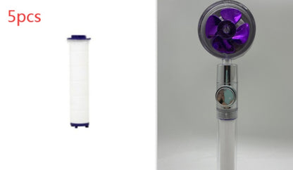 360° Rotating High Pressure Shower Head with Fan – Water Saving Spa Spray Nozzle