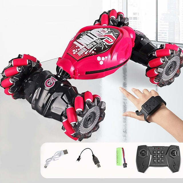 Gesture Sensing RC Transforming Car – 360° Twisting Drift Remote Control Stunt Vehicle with Wrist Watch Control