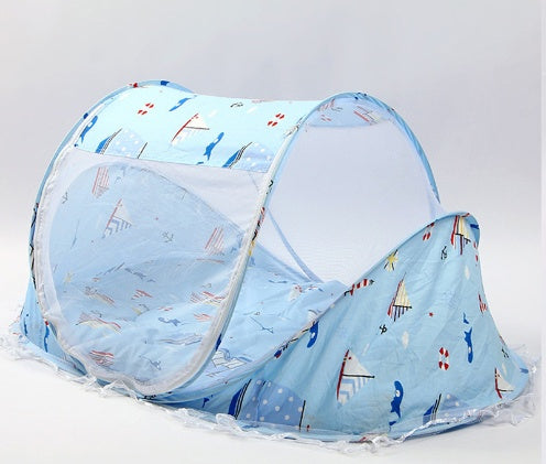 Foldable Baby Bed with Pillow & Mosquito Net – Portable Newborn Sleeping Set