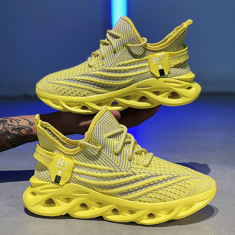 Unisex Flyknit Breathable Casual Sneakers – Lightweight Mesh Running Shoes