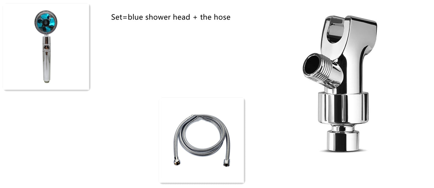 360° Rotating High Pressure Shower Head with Fan – Water Saving Spa Spray Nozzle