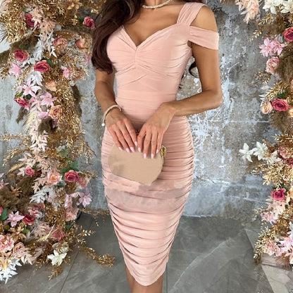 Women’s Slim Fit Off-Shoulder Sheath Dress – Elegant Party & Cocktail Wear