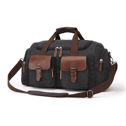 European American Style Canvas Travel Bag – Portable Duffel & Shoulder Bag