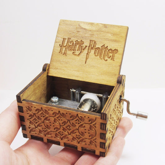 Wooden Hand-Crank Music Box – Engraved Vintage Gift for Kids & Adults