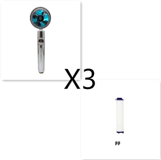 360° Rotating High Pressure Shower Head with Fan – Water Saving Spa Spray Nozzle