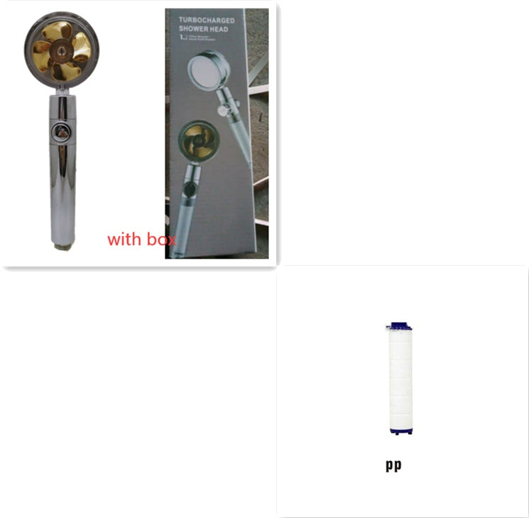 360° Rotating High Pressure Shower Head with Fan – Water Saving Spa Spray Nozzle