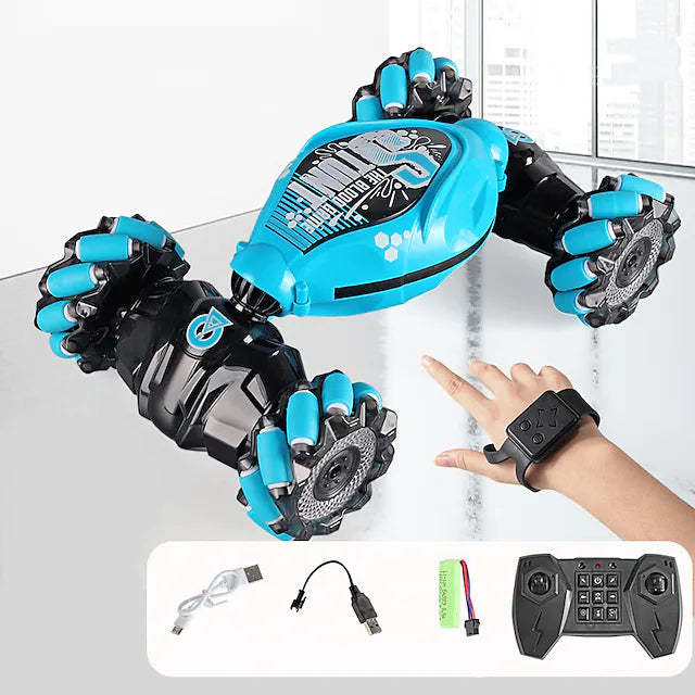 Gesture Sensing RC Transforming Car – 360° Twisting Drift Remote Control Stunt Vehicle with Wrist Watch Control