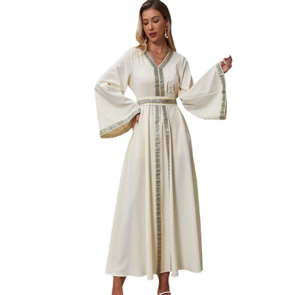 Women’s Boho Long Sleeve Maxi Dress – Elegant Flowy Evening Wear