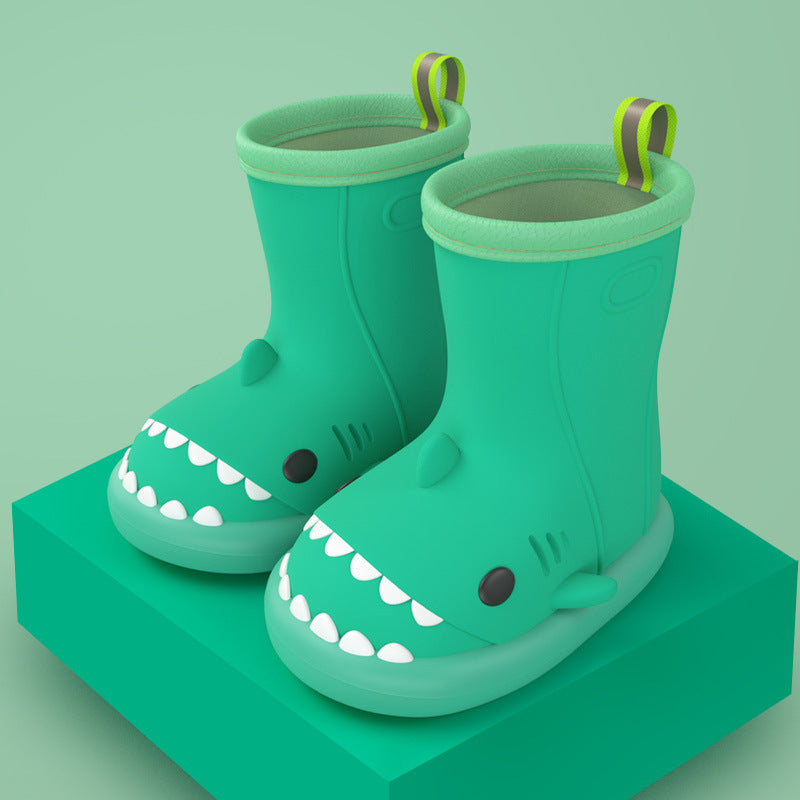 Shark Design Kids Rain Boots – Waterproof Rubber Shoes for Boys & Girls