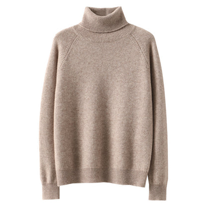 Women’s Slim Fit High Collar Sweater – Long-Sleeved Knitted Winter Top