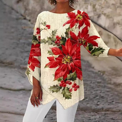 Butterfly Flying Digital Printing Women's Long-sleeved Top