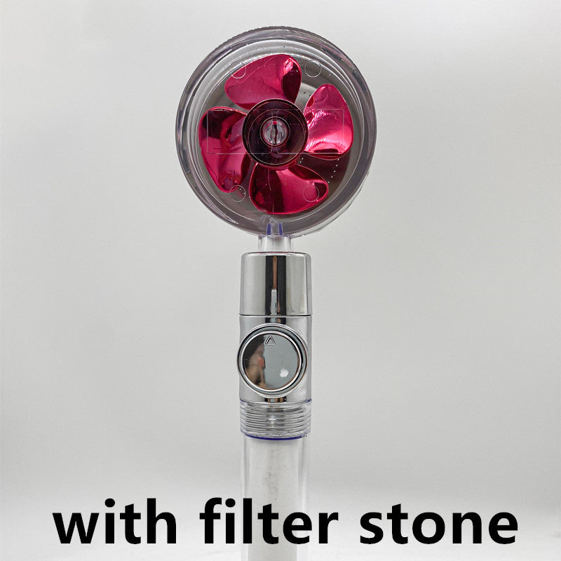 360° Rotating High Pressure Shower Head with Fan – Water Saving Spa Spray Nozzle