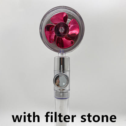 360° Rotating High Pressure Shower Head with Fan – Water Saving Spa Spray Nozzle